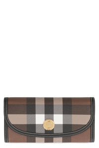 Continental wallet with check motif